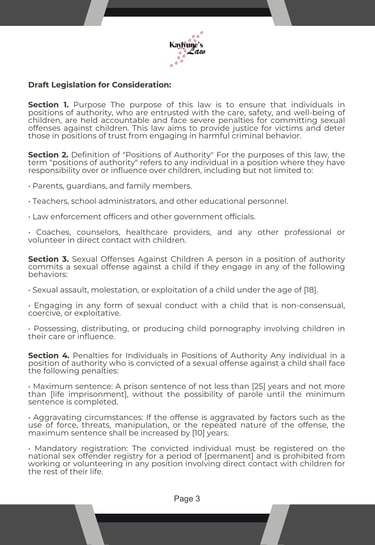 image of letter sent to lawmakers page 3 includes proposed legislation