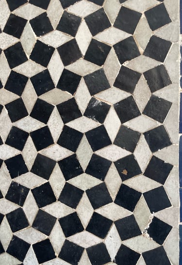 detail of zellige from a private house in Fès medina