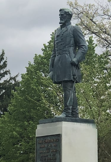 statue of a bearded man 