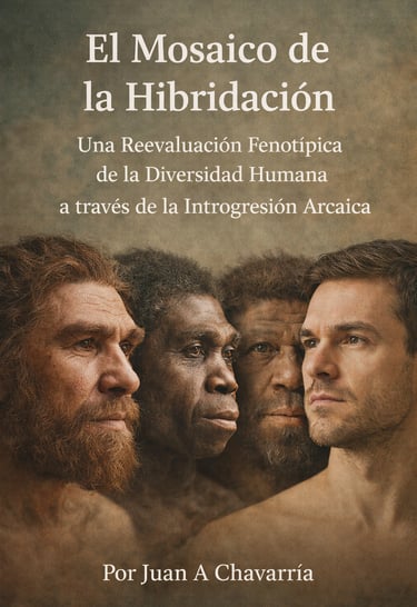 Cuatro rostros humanos muestran la diversidad fenotípica por hibridación e introgresión arcaica.