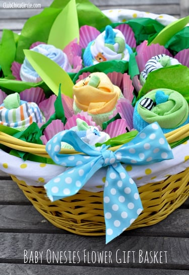 creative DIY baby basket from onesies 