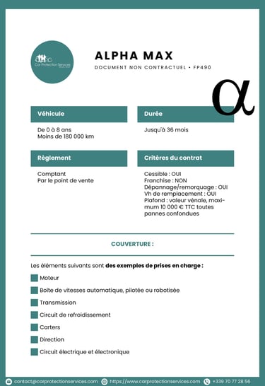 garantie alpha max 1