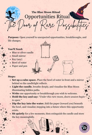 Blue Moon Opportunities Ritual Soul Sisters Tarot