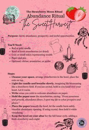 Strawberry Moon Abundance Ritual Soul Sisters Tarot