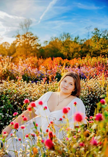 Elizabethtown PA Senior pictures at Country Joy Flowers by a Lancaster PA senior picture photographer