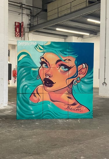 Live painting de Ona Salvador en colaboración con un festival.