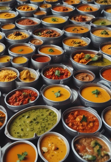 A vibrant bowl of mixed vegetable curry with a spoon, ready to be paired with phulkas