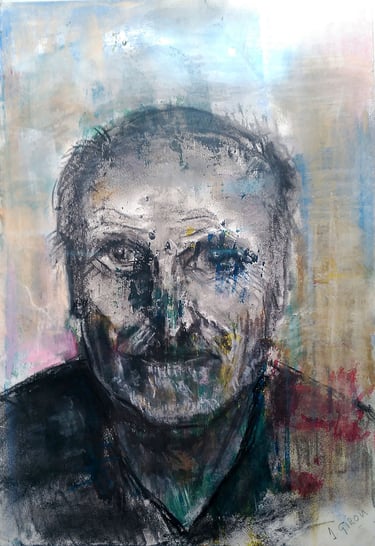 Retrato de Antonio López, óleo y pastel del artista Argi Girón. Artist, painter, portrait, art