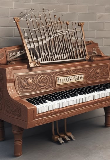 A colorful display of drums and percussion instruments.