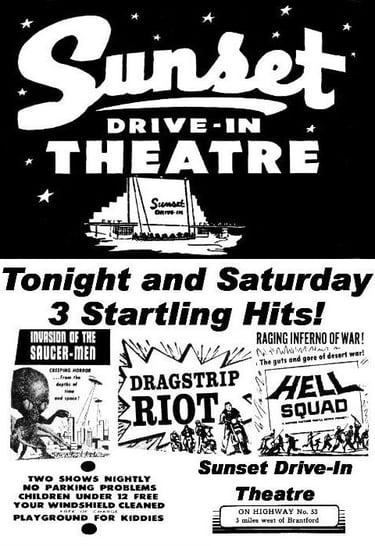 Sunset Drive-in newspaper advertisement
