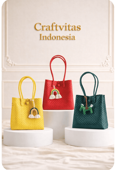 Tas anyaman jali-jali model tote bag handmade dari Craftvitas Indonesia, cocok untuk kebutuhan harian dan souvenir