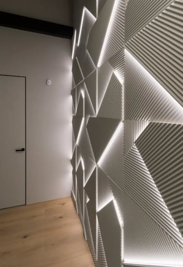 mur 3d avec led bureau entreprises