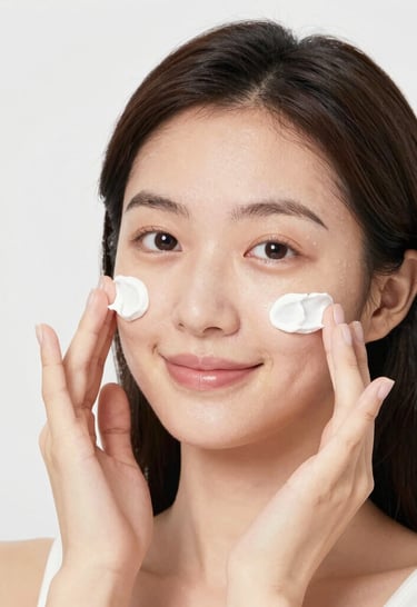 Elegant product shot of Idrotherapylove cream with matrixyl and hyaluronic acid icons floating around.