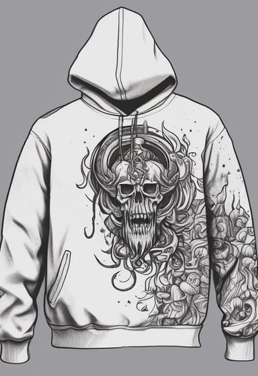 Model wearing a grey oversized sweatshirt with a minimalist streetwear design