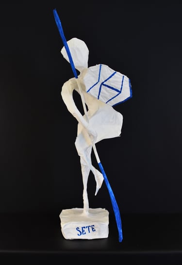 jouteur sculpture papier Sète France