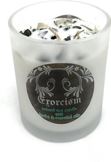 a candle in a glass jar, Candle spell for protection and cleansing