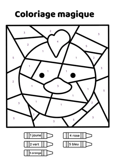coloriage magique poule 3 ans 