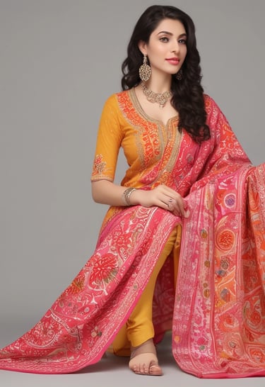 Vibrant collection of stylish kurtis showcased for customers.