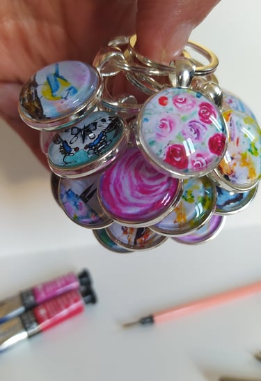 porte clés artistiques aquarelle cadeau