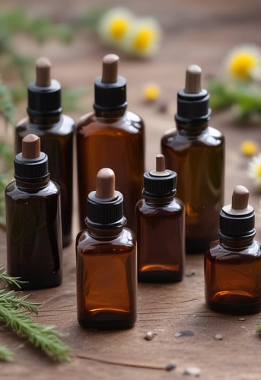 Vintage-style recipe print featuring pine needle tea blends and cozy cabin illustrations.