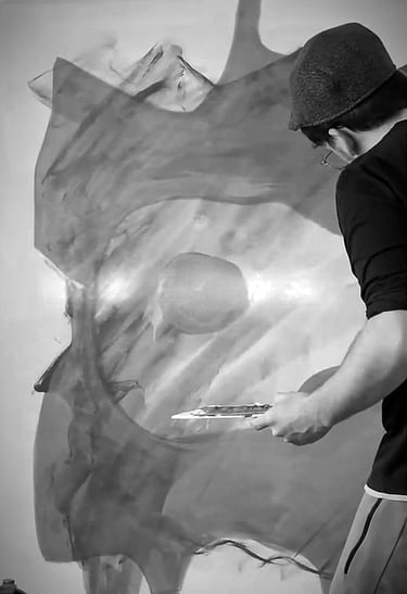 Costanzo Andruetto realizando "Criptido #2"