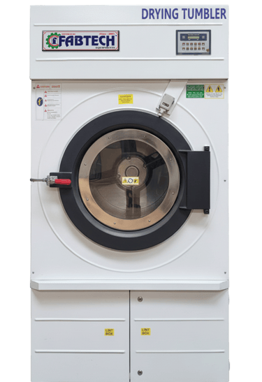 Industrial drying tumbler machine for large-scale laundry facilities