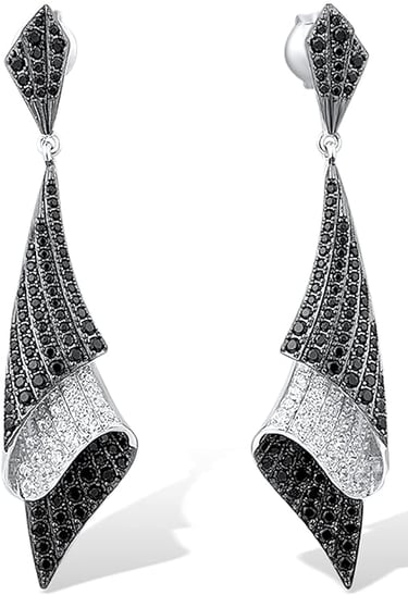 Prom Simple Look Idea: Sterling Silver Black and White Earrings