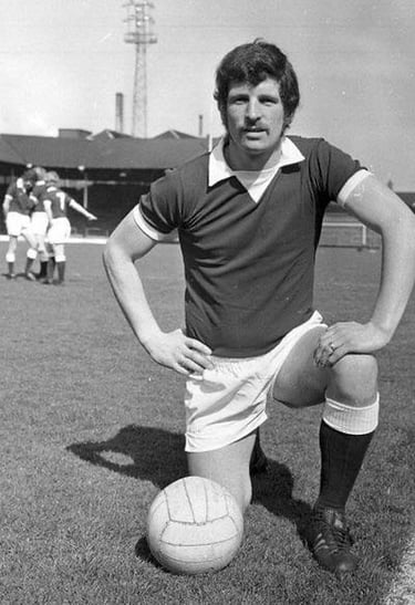 Drew Busby Hearts FC black & white image