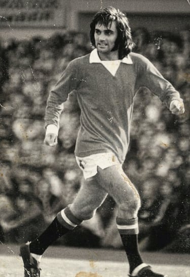George Best damaged B&W image