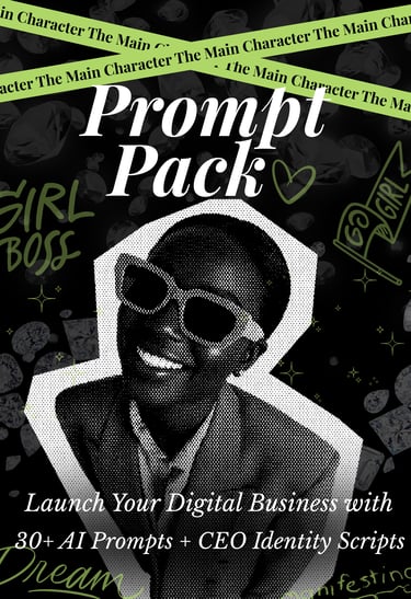 woman in a suit and sunglasses with a black and white background