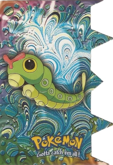 Die Cut EV1 of 12 Caterpie Topps Pokémon series 2 US front