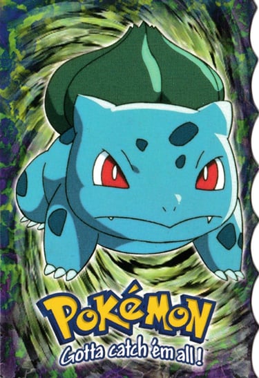 E1 of E12 Bulbasaur Topps Pokémon The FIrst Movie Die Cut