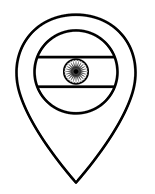 location icon with india flaq inside with no background as an icon