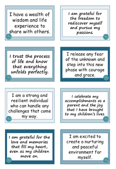 Daily Affirmation Cards for Empty Nesters