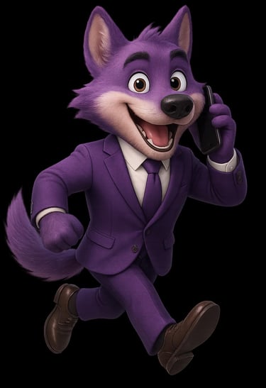 Mascotte Alpha Digital – Illustration du service de prospection téléphonique