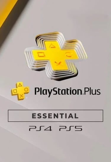 PlayStation Plus Essential membership logo for PS4 and PS5 gaming consoles.