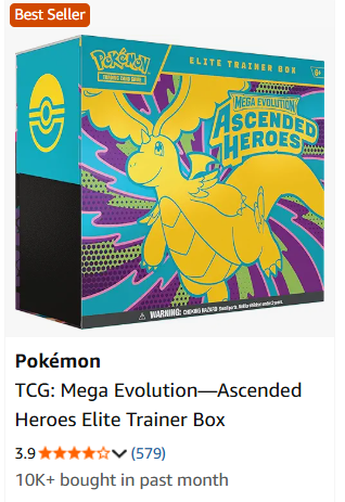 Buy Pokémon TCG: Mega Evolution—Ascended Heroes Elite Trainer Box