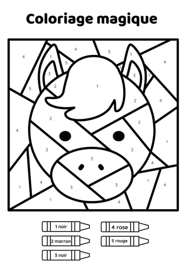 coloriage magique cheval