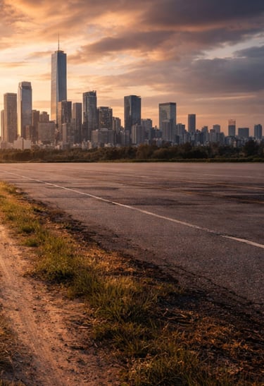 City View with a sunset