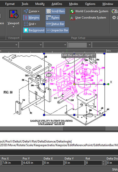 Properties in inspector bar of xcad