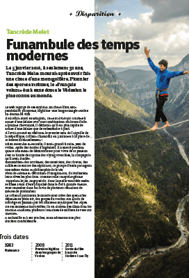 Article sur la disparition de Tancrède Melet, le flying frenchie