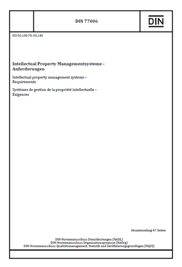 Cover page of DIN 77006