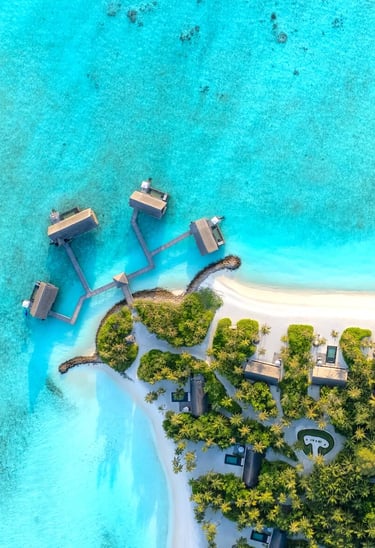 One & Only Reethi Rah Maldives island arial view
