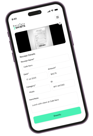 Receipts2sheets app