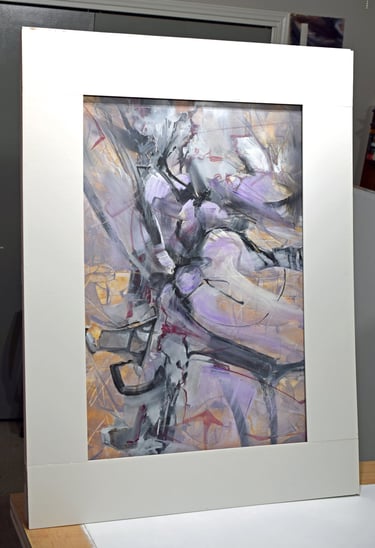 Composing an abstract painting.