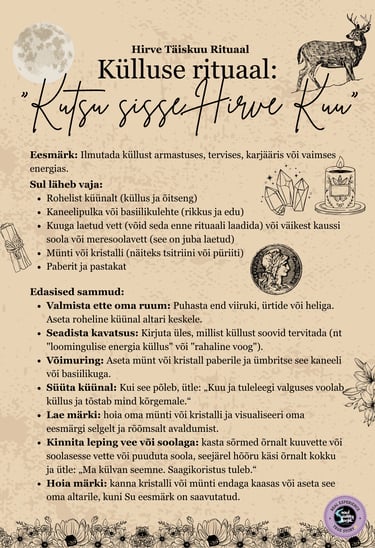 Hirve Täiskuu Tänulikkuse Rituaal Soul Sisters Tarot