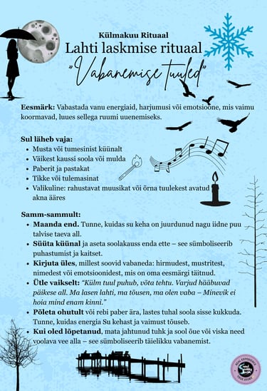 Külmakuu Rituaal Lahti laskmise rituaal Soul Sisters Tarot