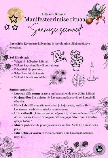 Lillekuu Manifesteerimise Rituaal Soul Sisters Tarot