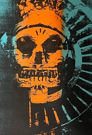 Screen print - Day of the Dead selfie