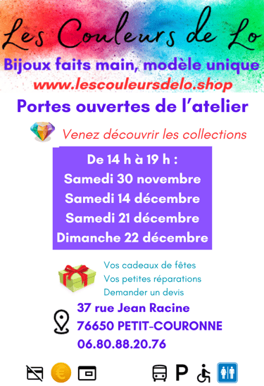 Portes ouvertes atelier 2024 bijoux Les Couleurs de Lo